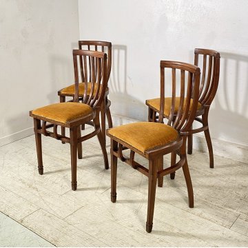 LOTTO 4 SEDIE ANTICHE VITTORIANE LEGNO NOCE FINE 1800 PRIMI 1900 CHAIR OLD CHAIR