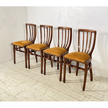 LOTTO 4 SEDIE ANTICHE VITTORIANE LEGNO NOCE FINE 1800 PRIMI 1900 CHAIR OLD CHAIR