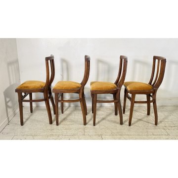 LOTTO 4 SEDIE ANTICHE VITTORIANE LEGNO NOCE FINE 1800 PRIMI 1900 CHAIR OLD CHAIR