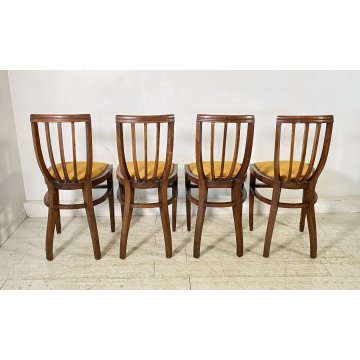 LOTTO 4 SEDIE ANTICHE VITTORIANE LEGNO NOCE FINE 1800 PRIMI 1900 CHAIR OLD CHAIR