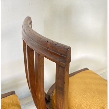 LOTTO 4 SEDIE ANTICHE VITTORIANE LEGNO NOCE FINE 1800 PRIMI 1900 CHAIR OLD CHAIR