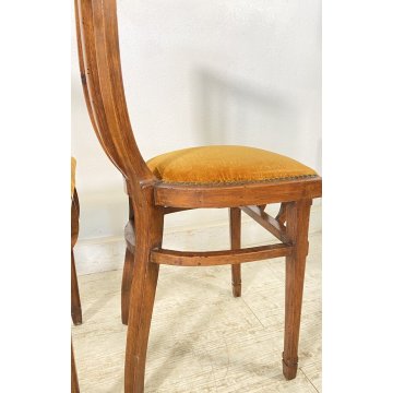 LOTTO 4 SEDIE ANTICHE VITTORIANE LEGNO NOCE FINE 1800 PRIMI 1900 CHAIR OLD CHAIR