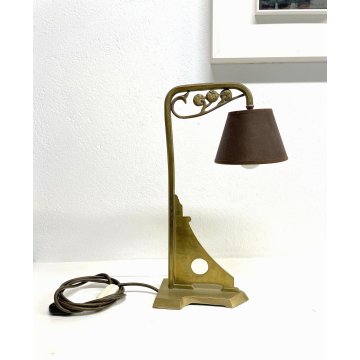 LAMPADA TAVOLO ABATJOUR ART DECO MODERNISTA OTTONE