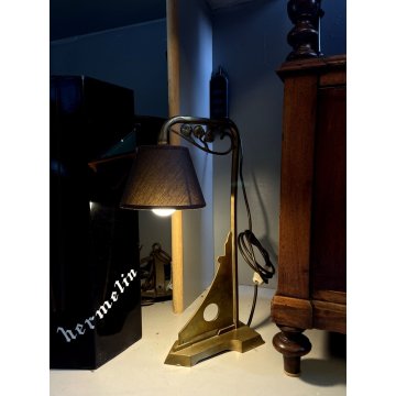 LAMPADA TAVOLO ABATJOUR ART DECO MODERNISTA OTTONE