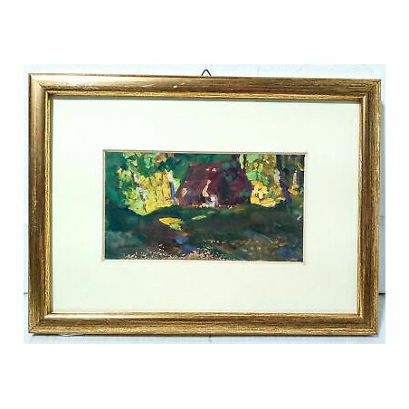 QUADRO FIRMATO ANDREA ZAPELLONI DIPINTO OLIO TAVOLA BORGOMANERO STRESA EPOCA