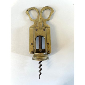 ANTICO CAVATAPPI OTTONE BREVETTO Gropelli DUE LEVE Corkscrew  MUSEALE PRIMO '900