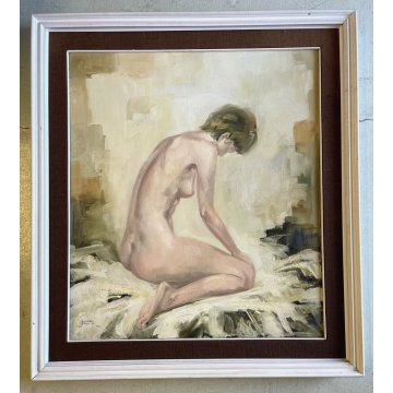 GRANDE QUADRO DIPINTO OLIO TELA Cassinari Vettor Marcello FIGURA NUDO FEMMINILE