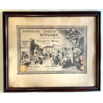 DIPLOMA MEDAGLIA International Exhibition London 1924 Modern Arts and Industry