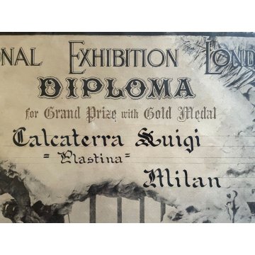 DIPLOMA MEDAGLIA International Exhibition London 1924 Modern Arts and Industry