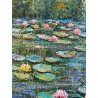 DIPINTO OLIO TELA COPIA D'AUTORE Scuola Artisti Romani CLAUDE MONET Lago Ninfee