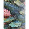 DIPINTO OLIO TELA COPIA D'AUTORE Scuola Artisti Romani CLAUDE MONET Lago Ninfee
