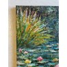 DIPINTO OLIO TELA COPIA D'AUTORE Scuola Artisti Romani CLAUDE MONET Lago Ninfee
