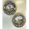 COPPIA GRANDE PIATTO PARATA CERAMICA G. Battaglia Napoli ISTORIATO ø 46 cm '800
