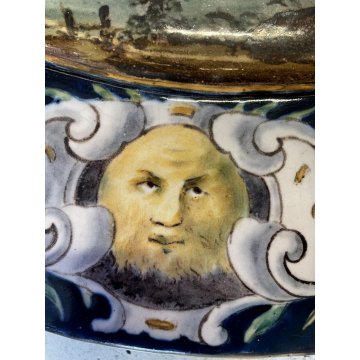 GRANDE PIATTO PARATA CERAMICA G. Battaglia Napoli SCENA MITOLOGICA ø 60 cm '800