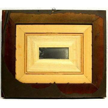 ANTICO QUADRO DIPINTO ARTE ORIENTALE SCENA CONVIVIALE INTERNO FIGURE MINIATURA  