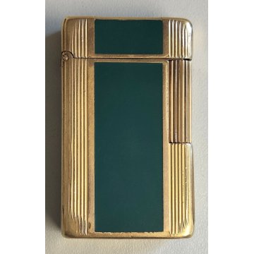 ACCENDINO TASCA St Dupont LACCA CINESE VERDE France VINTAGE GOLD LIGHTER BRIQUET