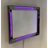 DESIGN SPECCHIO RETRO ILLUMINATO LED COLORI VINTAGE MIRROR ANNI 70 METALLO BAGNO