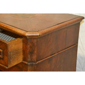 ANTICO COMODINO UMBERTINO DIPINTO epoca 900 LEGNO NOCE marmo OLD NIGHTSTANDS