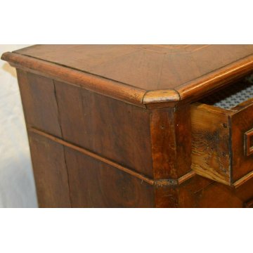 ANTICO COMODINO UMBERTINO DIPINTO epoca 900 LEGNO NOCE marmo OLD NIGHTSTANDS