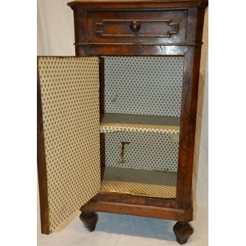 ANTICO COMODINO UMBERTINO DIPINTO epoca 900 LEGNO NOCE marmo OLD NIGHTSTANDS