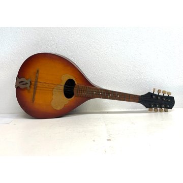 ANTICO MANDOLINO RUSSO LEGNO STRUMENTO MUSICALE EPOCA '900 CASSA PIATTA