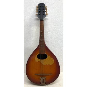 ANTICO MANDOLINO RUSSO LEGNO STRUMENTO MUSICALE EPOCA '900 CASSA PIATTA