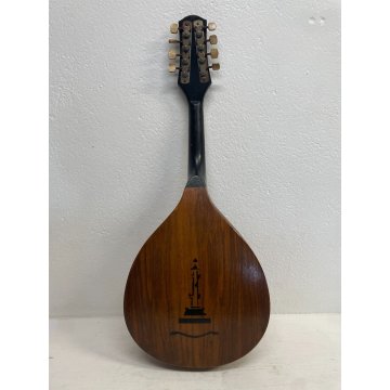 ANTICO MANDOLINO RUSSO LEGNO STRUMENTO MUSICALE EPOCA '900 CASSA PIATTA