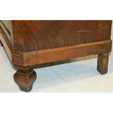 ANTICO COMODINO UMBERTINO DIPINTO epoca 900 LEGNO NOCE marmo OLD NIGHTSTANDS