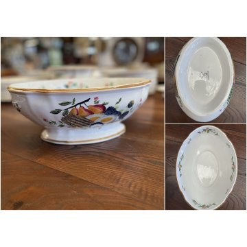 ANTICO SERVIZIO PIATTI 77pz CERAMICA Bassanese DECORATO A MANO FIORI FRUTTA 1938