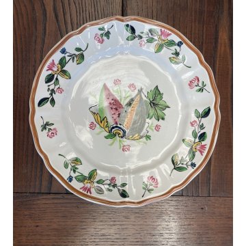 ANTICO SERVIZIO PIATTI 77pz CERAMICA Bassanese DECORATO A MANO FIORI FRUTTA 1938