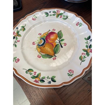 ANTICO SERVIZIO PIATTI 77pz CERAMICA Bassanese DECORATO A MANO FIORI FRUTTA 1938