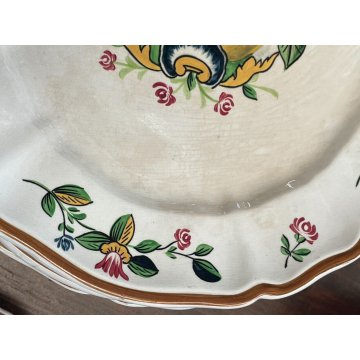 ANTICO SERVIZIO PIATTI 77pz CERAMICA Bassanese DECORATO A MANO FIORI FRUTTA 1938