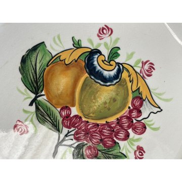 ANTICO SERVIZIO PIATTI 77pz CERAMICA Bassanese DECORATO A MANO FIORI FRUTTA 1938