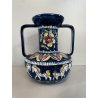 VASO VINTAGE MAIOLICA BIANSATO Blue DECORO CAVALLO LIGURIA PORTOVENERE ANNI '60