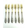 ANTICO SERVIZIO POSATE DOLCE  LIBERTY LAMINA ARGENTO 800 LAMA DORATA soligen '40