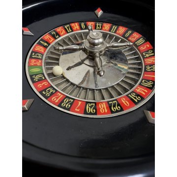 VINTAGE SET CASINO' ROULETTE WOODEN BOX GIOCO CARTE POKER ROULETTE FICHES DADI