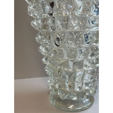 ANTICO VASO VETRO BUGNATO BAROVIER MURANO ROSTRATO ITALY GLASS EPOCA '900 20 cm