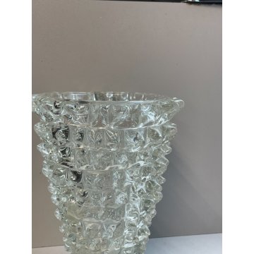 ANTICO VASO VETRO BUGNATO BAROVIER MURANO ROSTRATO ITALY GLASS EPOCA '900 20 cm