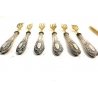 ANTICO SERVIZIO POSATE DOLCE  LIBERTY LAMINA ARGENTO 800 LAMA DORATA soligen '40