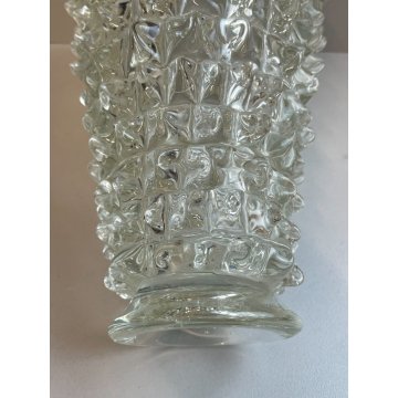 ANTICO VASO VETRO BUGNATO BAROVIER MURANO ROSTRATO ITALY GLASS EPOCA '900 20 cm