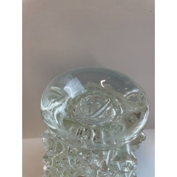 ANTICO VASO VETRO BUGNATO BAROVIER MURANO ROSTRATO ITALY GLASS EPOCA '900 20 cm