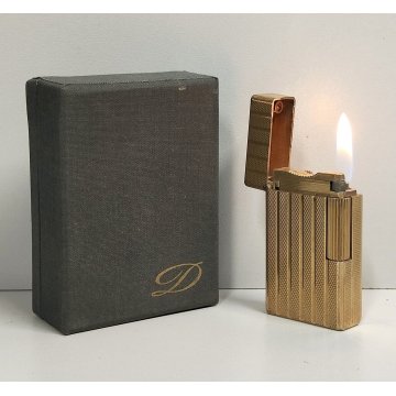 St Dupont ACCENDINO TASCA DORATO Paris France VINTAGE GOLDEN LIGHTER Briquet BOX