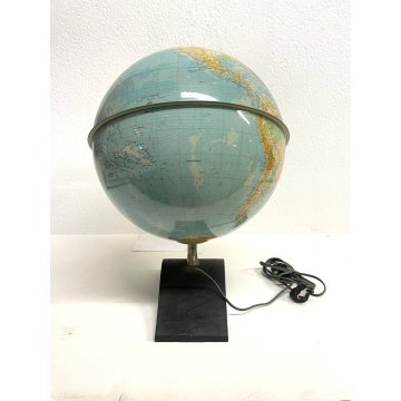 MAPPAMONDO LUMINOSO VINTAGE GLOBO TERRESTRE De Agostini 40 cm/h FUNZIONANTE 1956