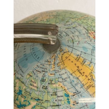 MAPPAMONDO LUMINOSO VINTAGE GLOBO TERRESTRE De Agostini 40 cm/h FUNZIONANTE 1956