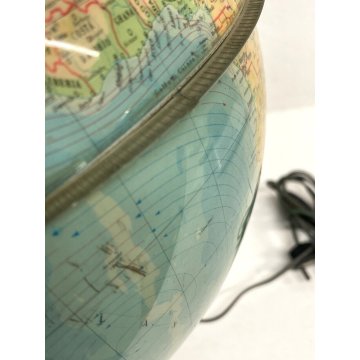 MAPPAMONDO LUMINOSO VINTAGE GLOBO TERRESTRE De Agostini 40 cm/h FUNZIONANTE 1956