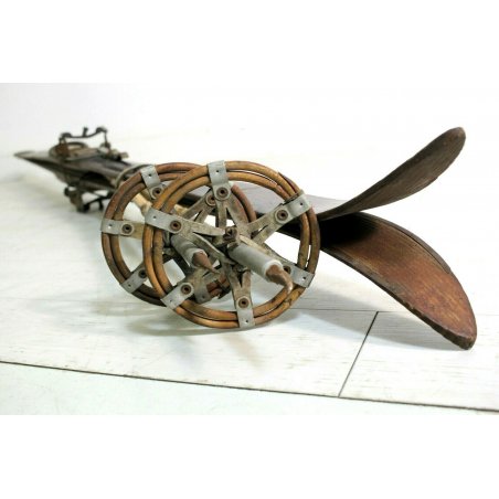 ANTICO PAIO SCI STORICI LEGNO BASTONCINI BAMBU' ATTACCHI VIBRAM LUNG.195 cm '800