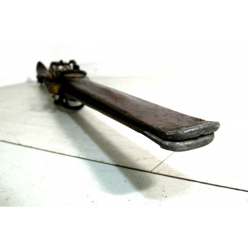 ANTICO PAIO SCI STORICI LEGNO BASTONCINI BAMBU' ATTACCHI VIBRAM LUNG.195 cm '800