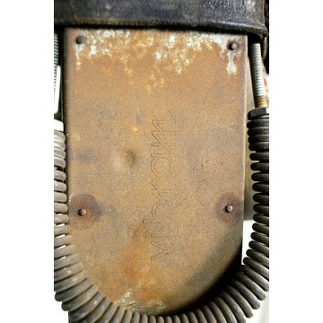 ANTICO PAIO SCI STORICI LEGNO BASTONCINI BAMBU' ATTACCHI VIBRAM LUNG.195 cm '800