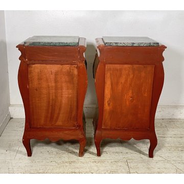 ANTICA COPPIA COMODINO Stile Luigi XV LEGNO LIBRERIA COMODINI Regency PRIMI 1900