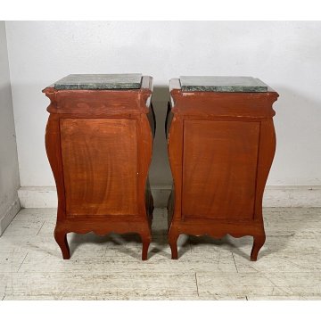 ANTICA COPPIA COMODINO Stile Luigi XV LEGNO LIBRERIA COMODINI Regency PRIMI 1900